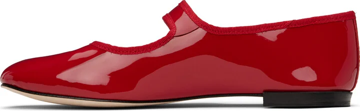 Repetto Red Georgia Square-Toe Mary Janes Ballerina Flats - Image 3