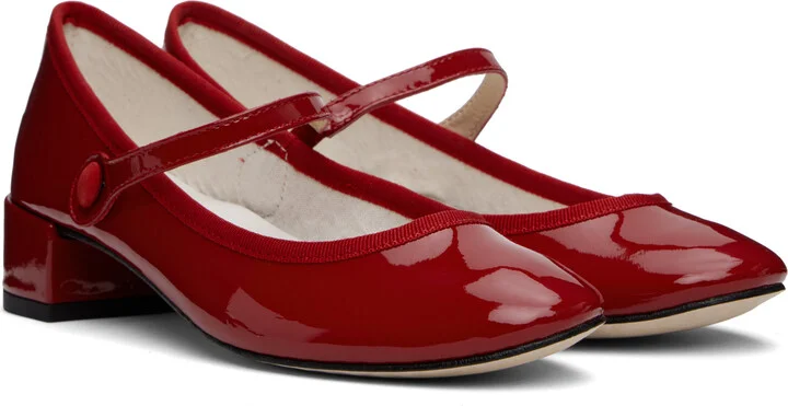 Repetto Red Rose Mary Jane Heels - Image 4