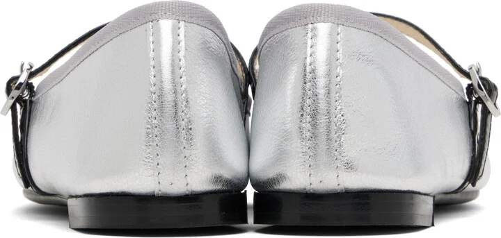 Repetto Silver & Black Georgiana Mary-Jane Ballerina Flats - Image 2