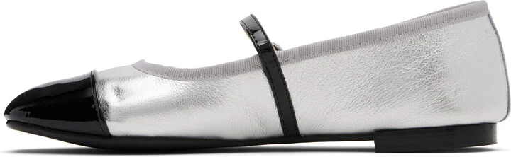 Repetto Silver & Black Georgiana Mary-Jane Ballerina Flats - Image 3