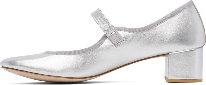 Repetto Silver Fabienne Mary Jane Heels - Image 3