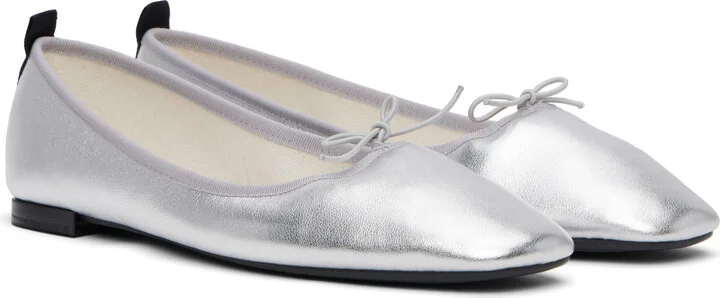 Repetto Silver Garance Square-Toe Ballerina Flats - Image 4