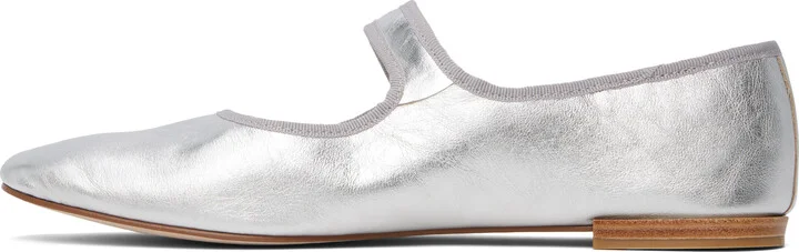 Repetto Silver Georgia Mary Jane Ballerina Flats - Image 3