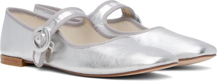 Repetto Silver Georgia Mary Jane Ballerina Flats - Image 4
