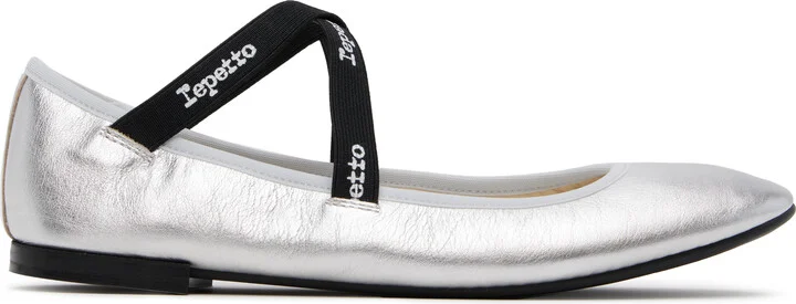 Repetto Silver Joana Mary Jane Ballerina Flats