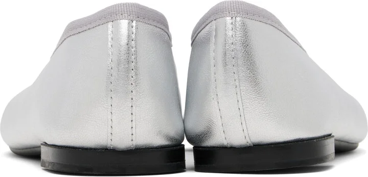 Repetto Silver Lilouh Almond Toe Ballerina Flats - Image 2