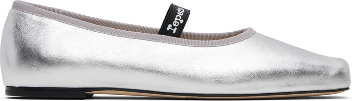 Repetto Silver Lisbeth Ballerina Flats