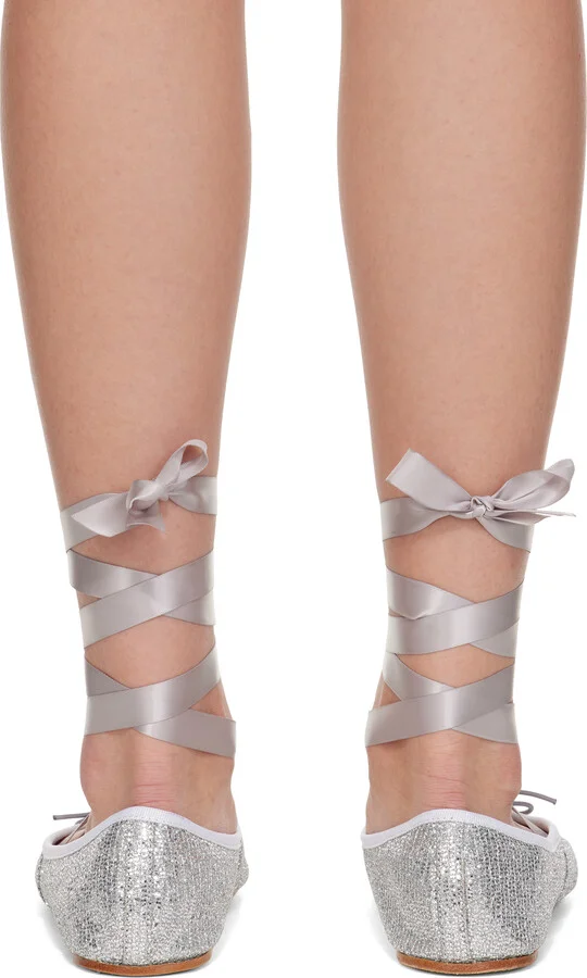 Repetto Silver Sophia Ballerina Flats - Image 2