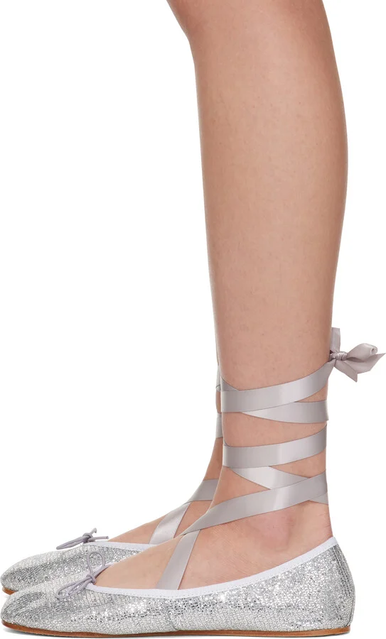 Repetto Silver Sophia Ballerina Flats - Image 3