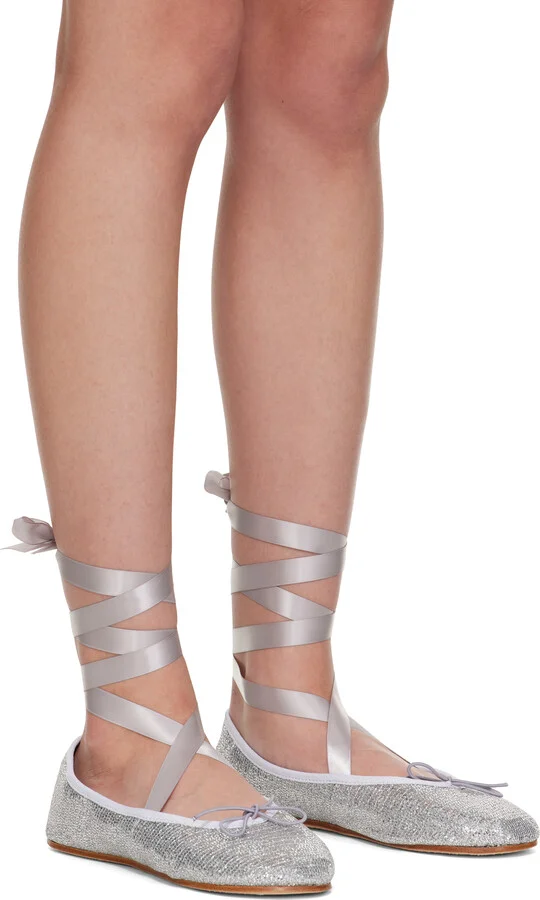 Repetto Silver Sophia Ballerina Flats - Image 4