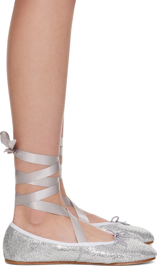 Repetto Silver Sophia Ballerina Flats