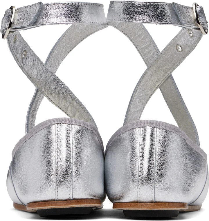 Repetto Silver Sophia Belt Ballerina Flats - Image 2