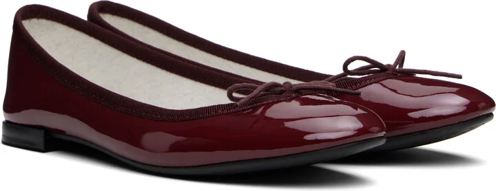 Repetto SSENSE Exclusive Burgundy Cendrillon Ballerina Flats - Image 4