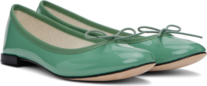 Repetto SSENSE Exclusive Green Cendrillon Ballerina Flats - Image 4