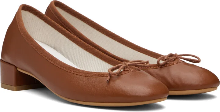 Repetto Tan Camille Rubber-Sole Heels - Image 4
