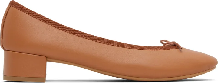 Repetto Tan Camille Rubber Sole Heels