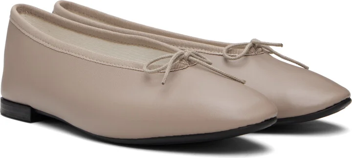 Repetto Taupe Lilouh Almond Toe Ballerina Flats - Image 4