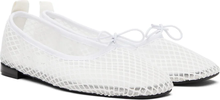 Repetto White Garance Square Toe Ballerina Flats - Image 4
