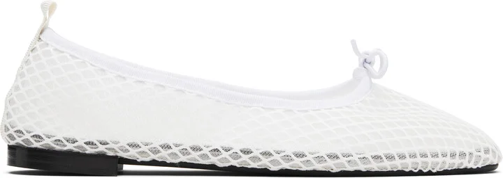 Repetto White Garance Square Toe Ballerina Flats