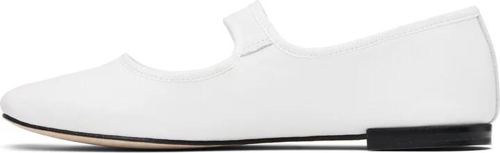 Repetto White Georgia Square-Toe Mary Jane Ballerina Flats - Image 3