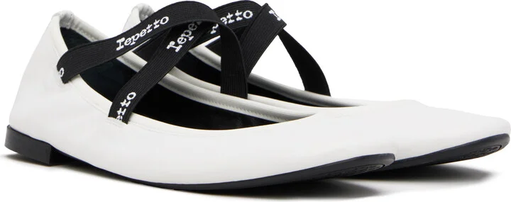 Repetto White Joana Mary Jane Ballerina Flats - Image 4