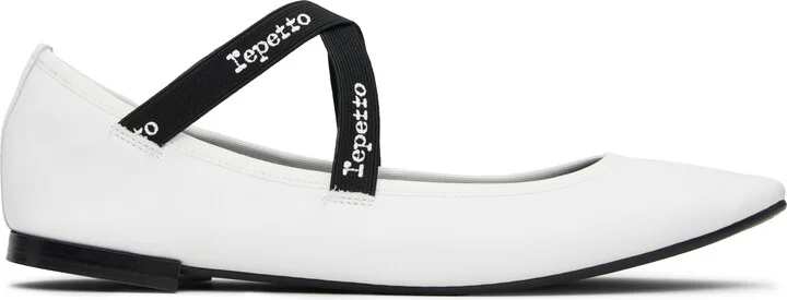 Repetto White Joana Mary Jane Ballerina Flats