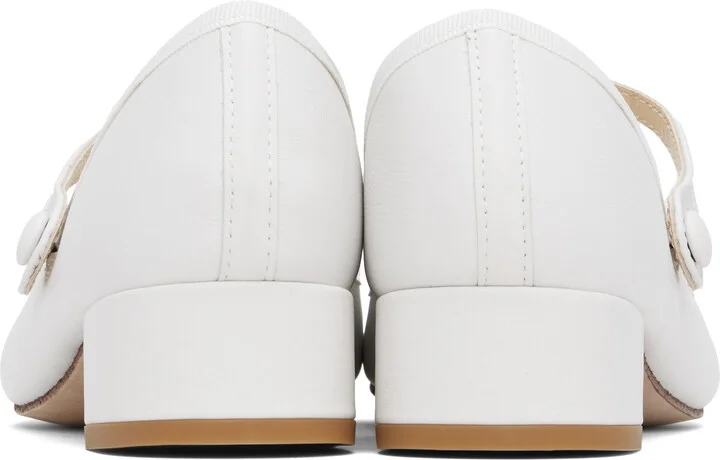 Repetto White Rose Mary Jane Heels - Image 2