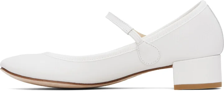 Repetto White Rose Mary Jane Heels - Image 3
