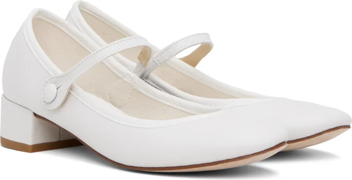 Repetto White Rose Mary Jane Heels - Image 4
