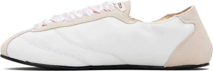 Repetto White Silk Tennis Sneakers - Image 3
