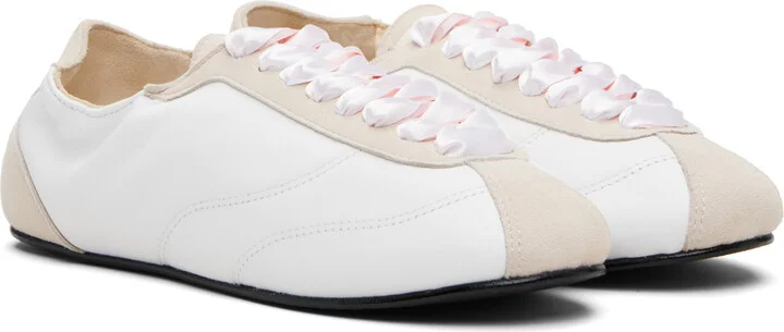 Repetto White Silk Tennis Sneakers - Image 4