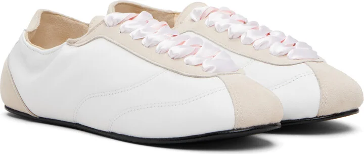 Repetto White Silk Tennis Sneakers - Image 4