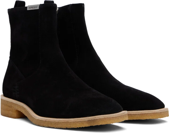 Represent Black Crepe Chelsea Boots - Image 4
