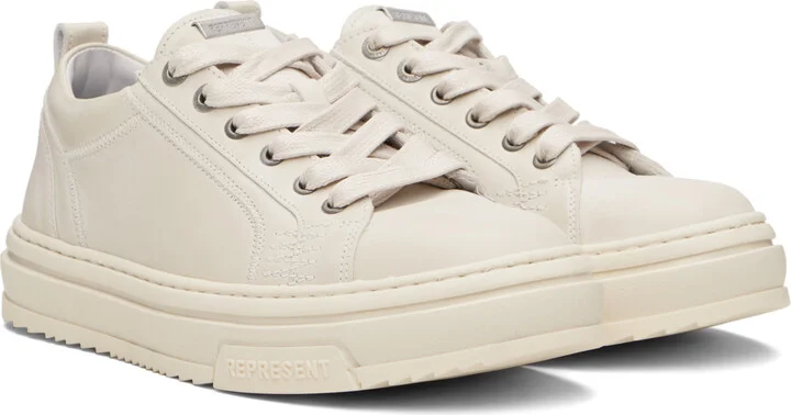 Represent Off-White HTN Low Distressed Sneakers - Image 4