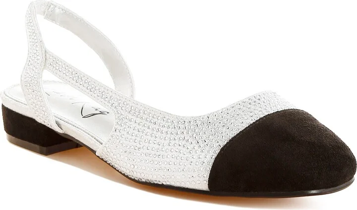 Rerita Rhinestone Embellished Slingback Flat