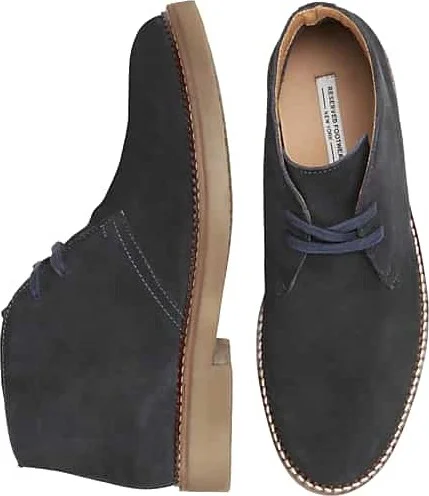 Reserved Footwear Men's Keon Suede Lace-Up Chukka Boots Navy