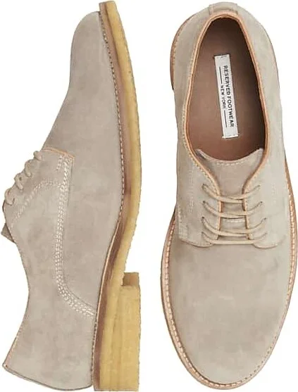 Reserved Footwear Men's Octavious Suede Plain Toe Oxfords Taupe
