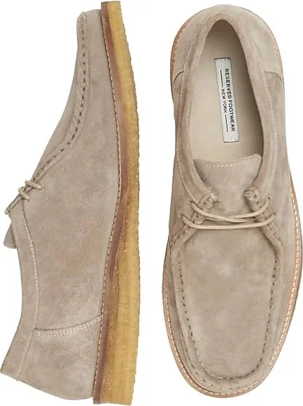 Reserved Footwear Men's Oziah Suede Moc Toe Boat Shoes Taupe