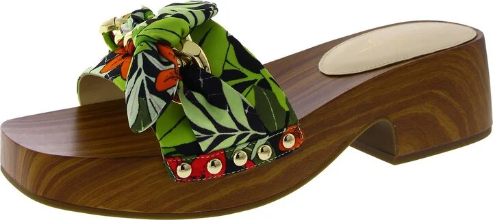 Resima Womens Satin Chain Slide Sandals