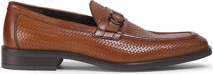 Respin Textured Leather Penny Loafers