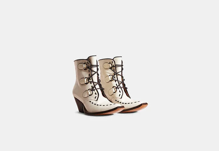 Restored Lace Up Chain Bootie - Image 2
