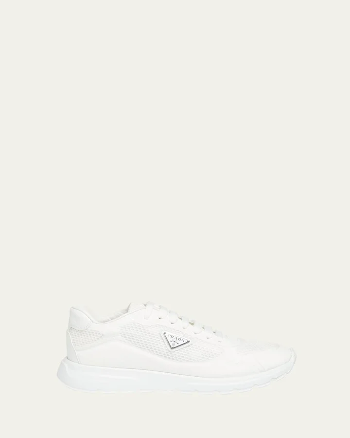 Rete Net Leather Lace-Up Sneakers