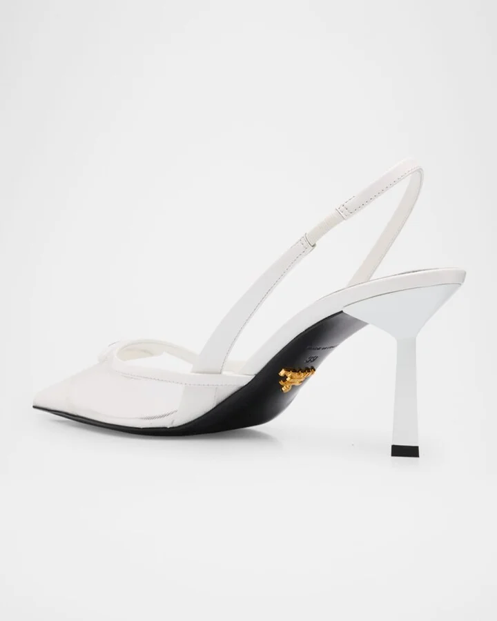 Rete Nylon Mesh Slingback Pumps - Image 6