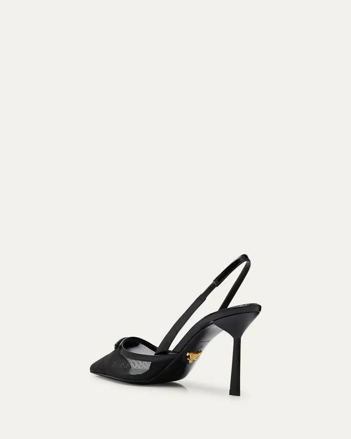 Rete Nylon Mesh Slingback Pumps - Image 10