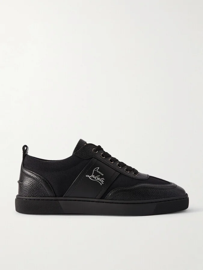 Retero Full-Grain Leather-Trimmed Canvas Sneakers