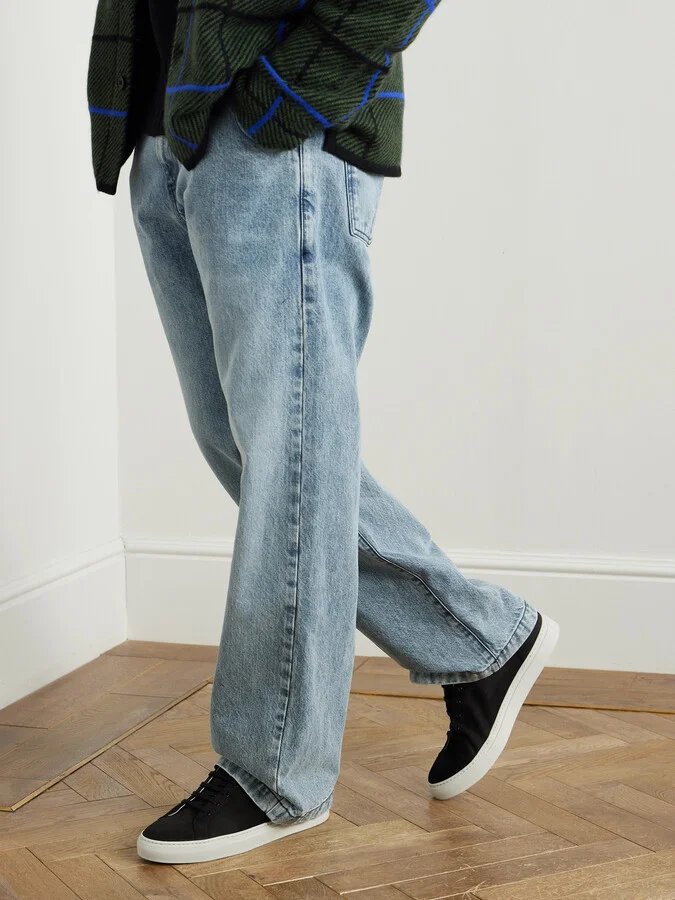 Retro Classic Suede-Trimmed Full-Grain Leather Sneakers - Image 2