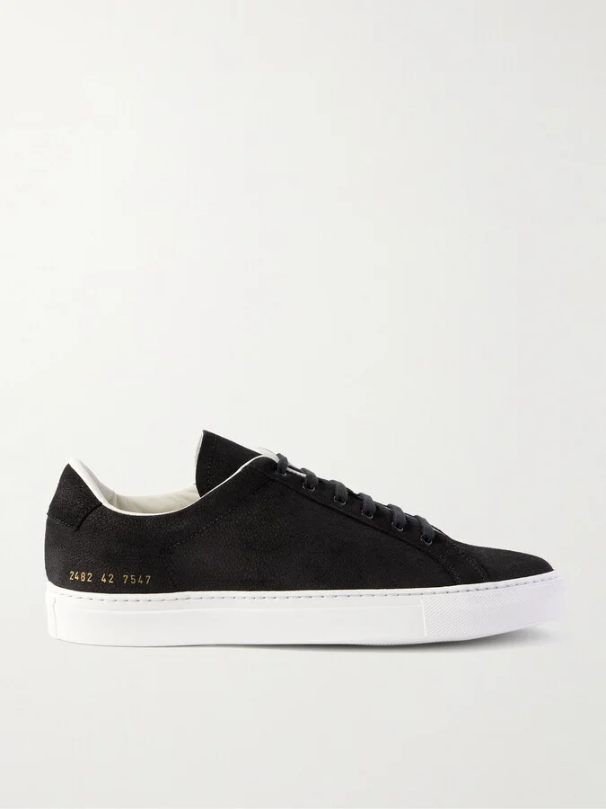 Retro Classic Suede-Trimmed Full-Grain Leather Sneakers