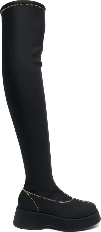 Retro Flatform above-knee boots