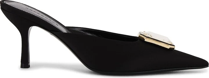 retrofete Francesca Satin Kitten Mule in Black