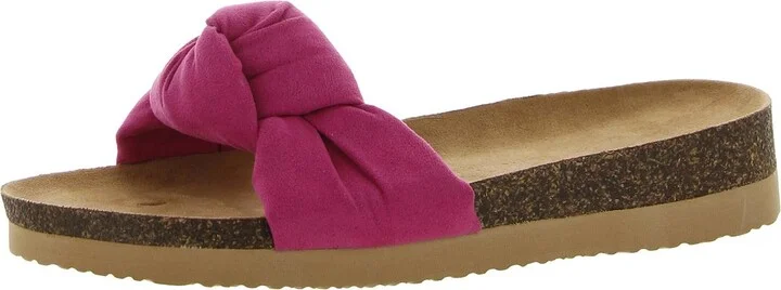 Reunion Womens Faux Suede Slip On Wedge Sandals